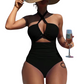 👙Limited-time Special Price:£12.99!!🌊Criss Cross Halter Neck High Waisted One-Piece Swimsuit