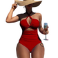 👙Limited-time Special Price:£12.99!!🌊Criss Cross Halter Neck High Waisted One-Piece Swimsuit