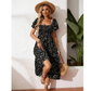 🌸2026 Summer Hot Sale 50% OFF!✨Square Neck Floral Midi Dress – Smocked Bodice, Flowy Tiered Skirt, Romantic🌸