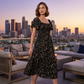 🌸2026 Summer Hot Sale 50% OFF!✨Square Neck Floral Midi Dress – Smocked Bodice, Flowy Tiered Skirt, Romantic🌸
