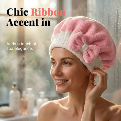 👚Last Day Special Price:£ 7.99!!! 🌸Super Absorbent Bowknot Hair Drying Cap