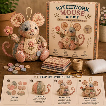 🥳2026 HOT SALE 64%OFF Only￡10.99 🥳💞35K+ SOLD! ！🐭Handcrafted Vintage Mouse Plush Sewing Kit