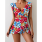 🥳SUMMER HOT SALE🥳💞50K+ SOLD!💥50% OFF!Women's Elegant V-Neck Tummy Control Swim Dress