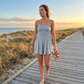 🏆Limited Time Special Price ￡13.99!!💥Women Strapless Tube Dress Summer Beach Ruched Romper