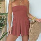 🏆Limited Time Special Price ￡13.99!!💥Women Strapless Tube Dress Summer Beach Ruched Romper