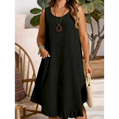 👗Last Day Promotion 50% OFF👗Women Casual Sleeveless Ruffle Dress – Breezy Casual Midi Dress ✨