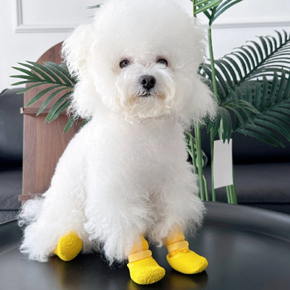 🏆Surprise Price: Only £7.99!!!🐶🛡️ 50% OFF! Anti‑Slip Waterproof Pet Shoes – Rubber sole, adjustable strap. Protects paws from rain, mud & sharp ground. 👟✨（4PCS）