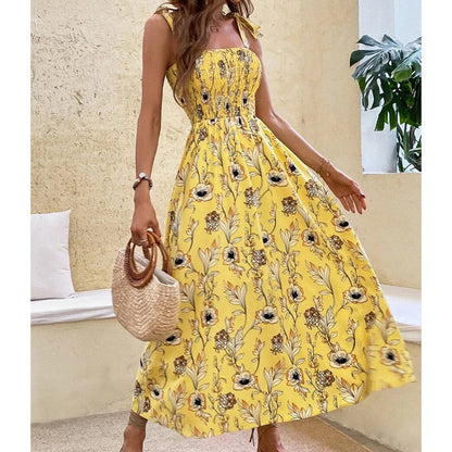 🥳SUMMER HOT SALE🥳💞50K+ SOLD!💥50% OFF! 👗Women's Summer Elegant Floral Strap Dress🪷