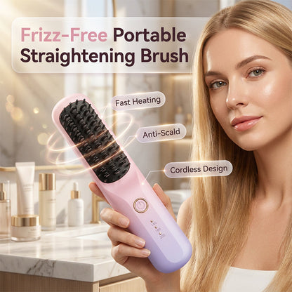 🏆Surprise Price: Only £ 12.99!!! ⏰Portable Cordless Hair Straightening Brush
