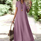 🥳SUMMER HOT SALE🥳💞50K+ SOLD!💥50% OFF! 👗Women's Short Sleeve V-Neck Maxi Dress