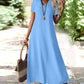 🥳SUMMER HOT SALE🥳💞50K+ SOLD!💥50% OFF! 👗Women's Short Sleeve V-Neck Maxi Dress