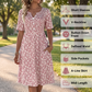 💗LAST DAY SALE 50% OFF⚡50K+ SOLD!!🌸Women's Casual V-Neck Print Dress with Pockets👗