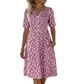 💗LAST DAY SALE 50% OFF⚡50K+ SOLD!!🌸Women's Casual V-Neck Print Dress with Pockets👗