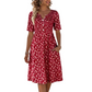 💗LAST DAY SALE 50% OFF⚡50K+ SOLD!!🌸Women's Casual V-Neck Print Dress with Pockets👗