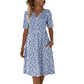 💗LAST DAY SALE 50% OFF⚡50K+ SOLD!!🌸Women's Casual V-Neck Print Dress with Pockets👗