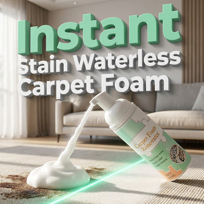 🧹Surprise Price: Only £7.99!! 💦Waterless Carpet Foam Stain Remover, No-Rinse Fabric Cleaning Foam with Free Cleaning Towel for Carpet, Sofa, Mattress, Car Upholstery