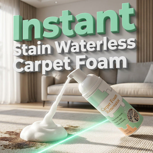 🧹Surprise Price: Only £7.99!! 💦Waterless Carpet Foam Stain Remover, No-Rinse Fabric Cleaning Foam with Free Cleaning Towel for Carpet, Sofa, Mattress, Car Upholstery
