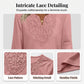 ☀️Surprise Price: Only £12.99!!!👚 Lace-Trim V-Neck Blouse – Breathable Fabric & Flattering Drape for Work or Weekend 🌿
