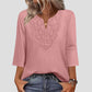 ☀️Surprise Price: Only £12.99!!!👚 Lace-Trim V-Neck Blouse – Breathable Fabric & Flattering Drape for Work or Weekend 🌿