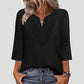 ☀️Surprise Price: Only £12.99!!!👚 Lace-Trim V-Neck Blouse – Breathable Fabric & Flattering Drape for Work or Weekend 🌿