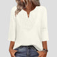 ☀️Surprise Price: Only £12.99!!!👚 Lace-Trim V-Neck Blouse – Breathable Fabric & Flattering Drape for Work or Weekend 🌿