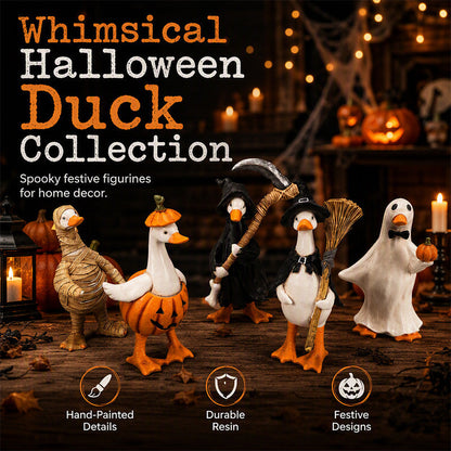🎃HALLOWEEN SALE ONLY ￡11.99!! 🦇Spooky Duck Set – Hand-Painted, 5 Characters, Weather-Resistant