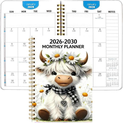 🏆Surprise Price: Only £8.99!!!🐄2026-2030 Monthly Planner Cute Highland Cow