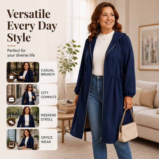 ⏳Limited Time 50% Off! 🧥Plus Size | Women's Mid-Length Hooded Everyday Jacket