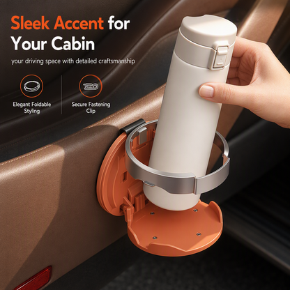 🏆Surprise Price: Only £8.99!!!🚗Universal Foldable Car Cup Holder with Hook, Space🥛