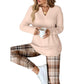 💖Last Day Special Price:£22.99!!!💥✨🍂Fall Cozy Casual Matching Two Piece Outfit🎀☁ Women's Knit Top & Plaid Leggings Set