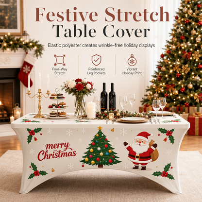🎄Christmas Pre Sale 50% Off☃️Christmas Stretch Fitted Table Cover for Rectangular Tables