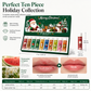 🎄Christmas Pre Sale￡8.99!!☃️ Christmas Lip Balm Set – 10-Piece Moisturizing Tubes, Watermelon & Floral Dual Scent & Natural Beeswax Formula – Festive Gift-Ready Winter Lip Care 💋