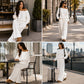🔥 50% OFF | Women's Off-Shoulder Lounge Set – Wide-Leg Pants & Relaxed Fit