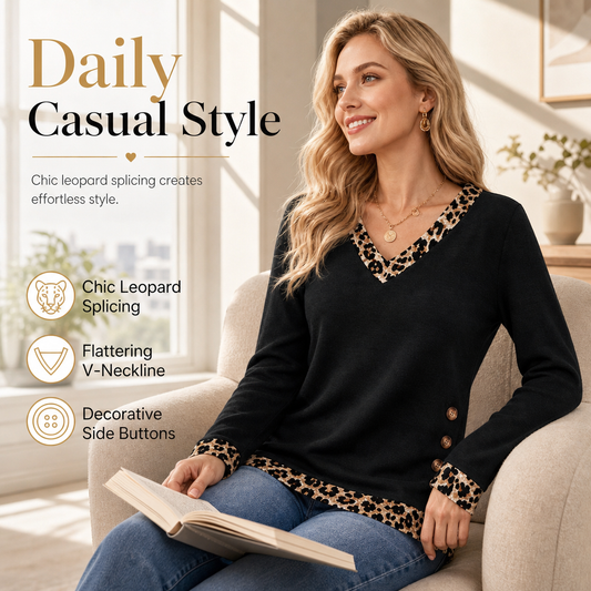 ⏳Limited-time Special Price:£12.99!!!💥Women's V-Neck Long Sleeve Knit Top