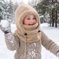 🖤Black Friday Special Price:£8.99!!!💥Sale: 50% OFF💥♟️Kids Fleece Balaclava Hat, Windproof Thermal One Piece Hood Scarf, Adjustable Drawstring Full Face Neck Warmer for Boys Girls, Winter Outdoor Ski Cycling Hat