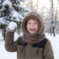 🖤Black Friday Special Price:£8.99!!!💥Sale: 50% OFF💥♟️Kids Fleece Balaclava Hat, Windproof Thermal One Piece Hood Scarf, Adjustable Drawstring Full Face Neck Warmer for Boys Girls, Winter Outdoor Ski Cycling Hat