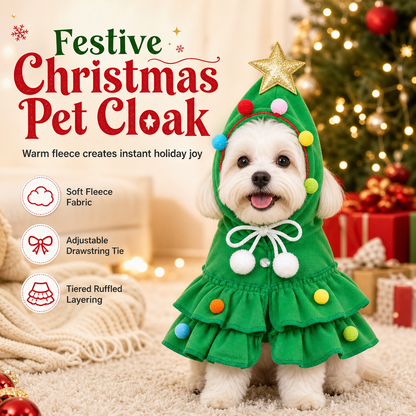🎄Christmas Pre Sale￡8.99!!☃️Christmas Tree Pet Cape Cloak for Cats & Dogs