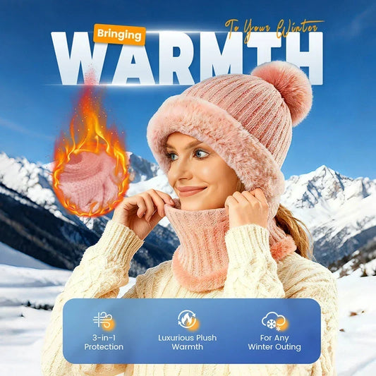⏰Limited Week Mega Deal – ￡9.99!!!💖Women's Winter One-Piece Knitted Beanie Scarf Mask