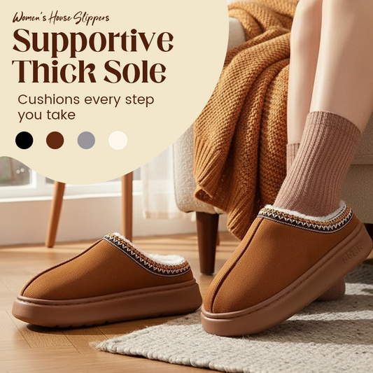 ❄️Early Winter Hot Sale 50% OFF♟️Women’s Winter Closed Back House Slippers, Plush Fleece Lined, Thick Non-Slip Sole, Warm Cozy Indoor Home Slippers🥾